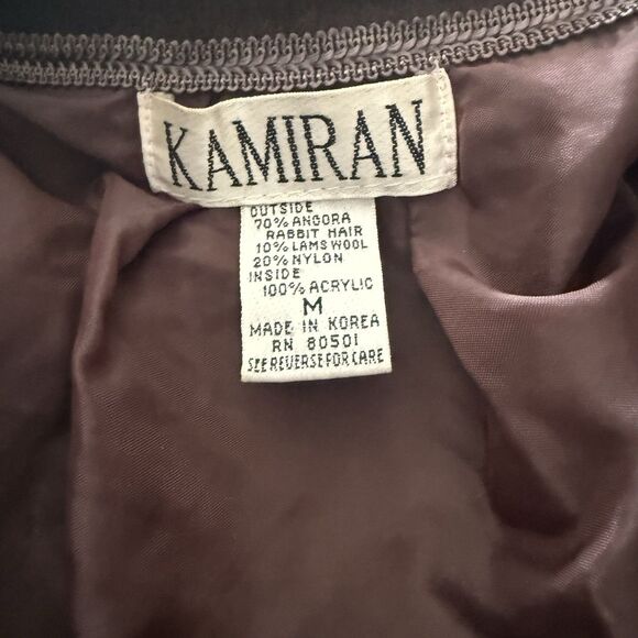 𝅺Vintage Super Soft Angora Cardigan Medium Fluffy Brown Womens Beaded Sweater - Picture 6 of 11